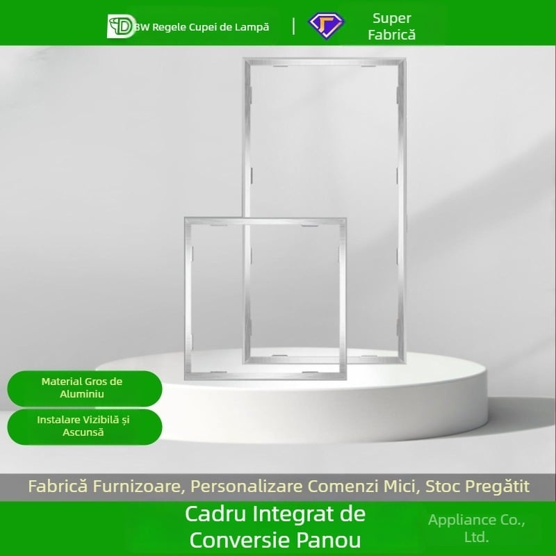 Cadru de conversie pentru tavan cu lampa LED plată, adaptor pentru încălzitor de baie, cadru din aliaj de aluminiu, compatibil cu plăci de gips-carton