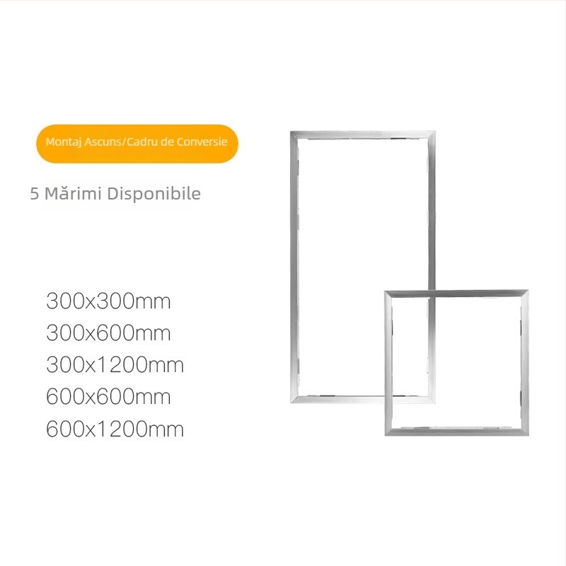 Cadru de conversie pentru tavan cu lampa LED plată, adaptor pentru încălzitor de baie, cadru din aliaj de aluminiu, compatibil cu plăci de gips-carton