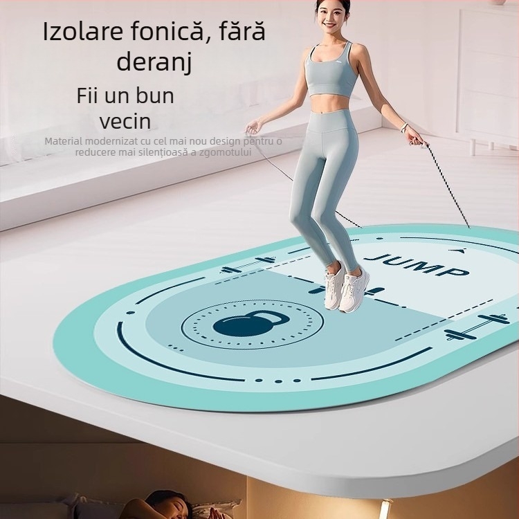 Covor antișoc pentru săritul cu coarda, antiderapant și silențios, pentru fitness acasă, yoga și dans