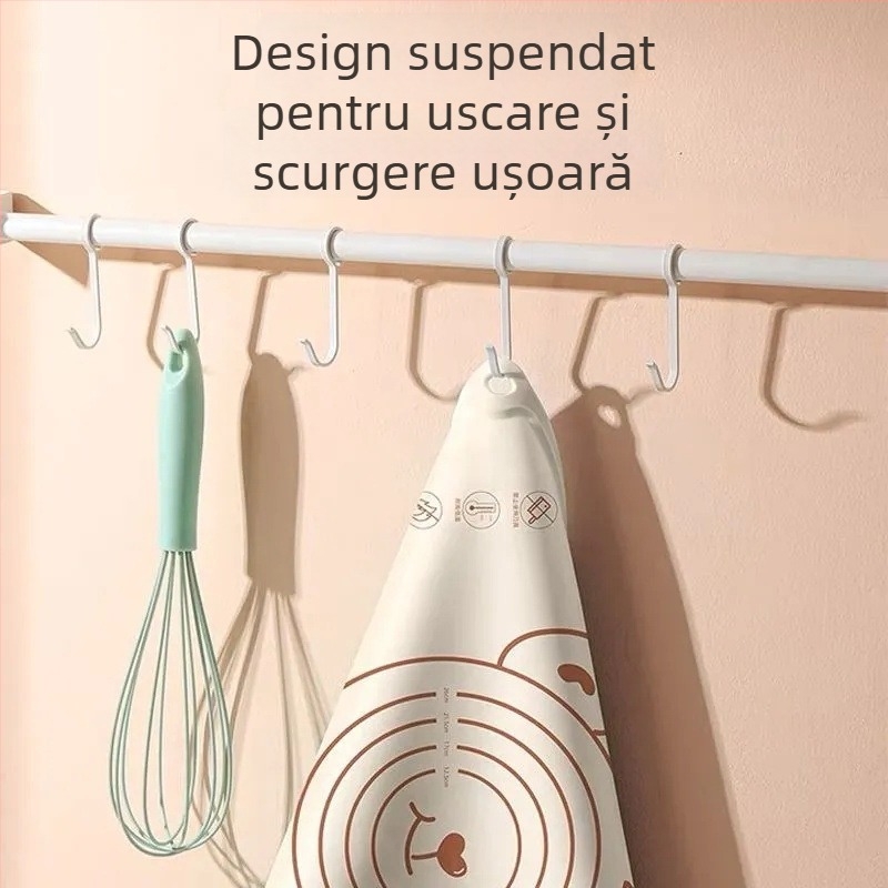Covoraș de aluat din silicon antibacterian, de calitate alimentară, neaderent și anti-derapant, pentru bucătărie și coacere, mare, grosime suplimentară.