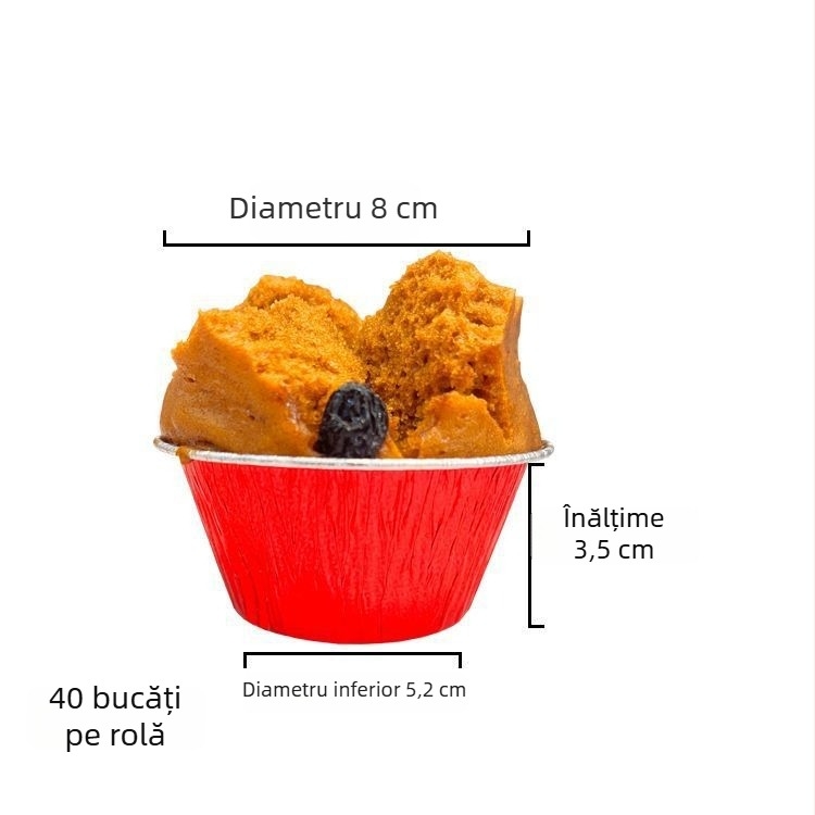 Cupe mari de chec din folie de aluminiu, pentru abur, 40 de bucăți, rezistente la temperaturi înalte