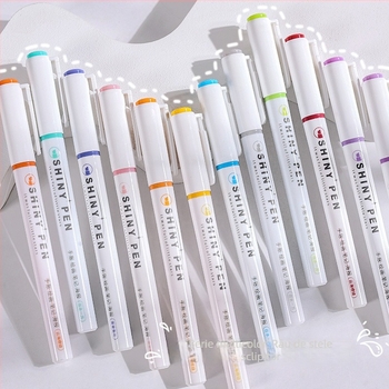 Marker fluorescent cu sclipici galaxie pentru elevi, markere colorate pentru note și planificare