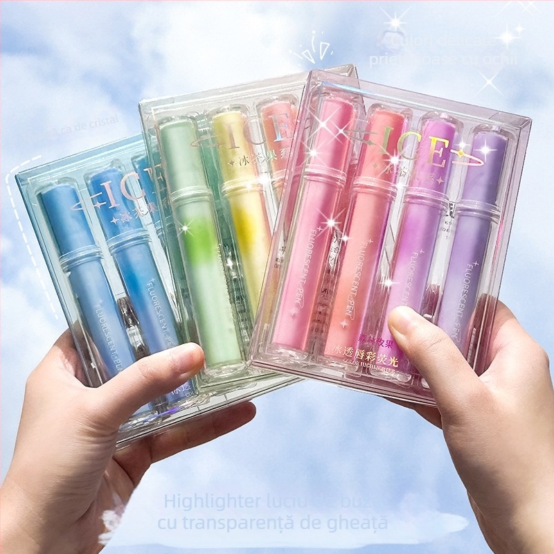 Highlighter transparent pentru elevi - marker decorativ colorat pentru jurnal