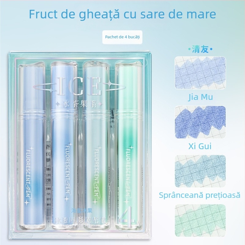 Highlighter transparent pentru elevi - marker decorativ colorat pentru jurnal