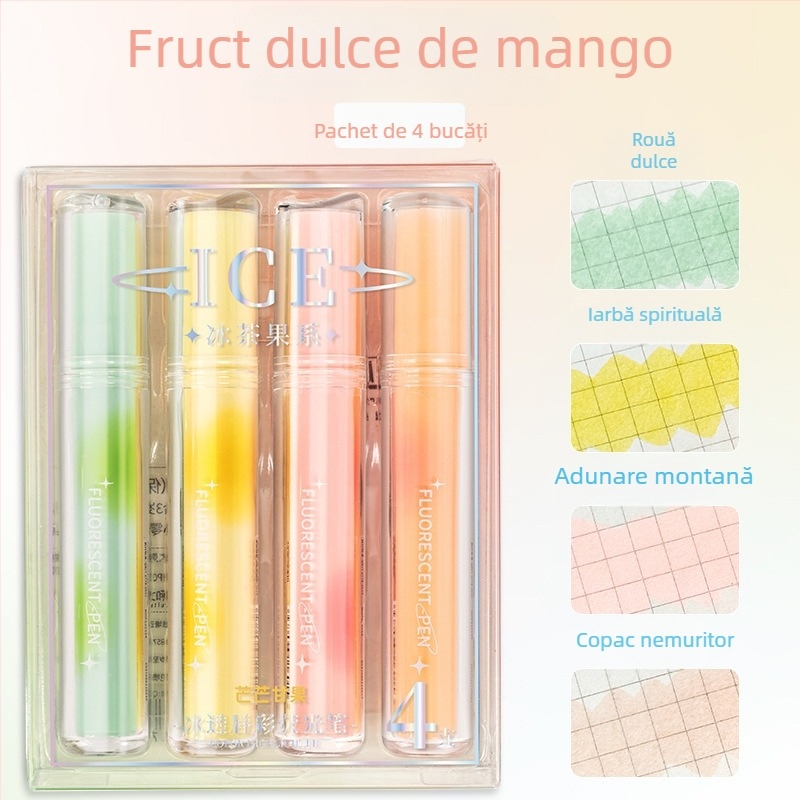 Highlighter transparent pentru elevi - marker decorativ colorat pentru jurnal