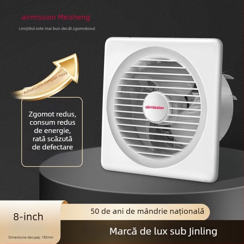 Meisheng APC-A ventilator de evacuare pentru fereastră, DC inverter, silențios, două trepte, pentru baie și bucătărie