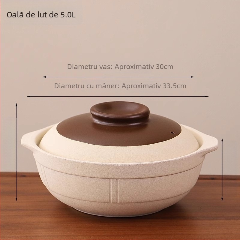 Aragaz clasic cu cărbune, cu utilizare duală electrică și cu cărbune, oală ceramică integrată pentru gătit în vas ceramic, potrivit pentru gătit uscat și utilizare comercială.