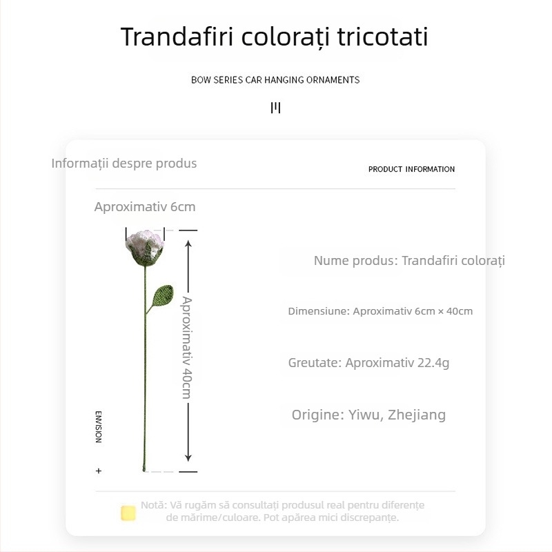 Buchet croșetat de trandafiri din lână