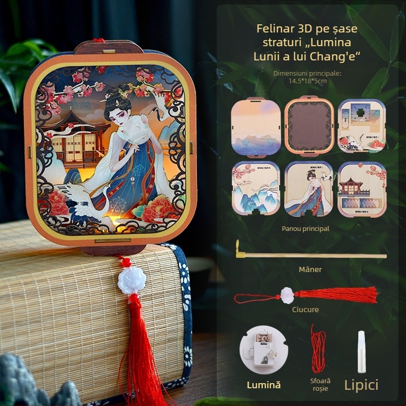 Felinar iepuraș din hârtie, handmade, DIY, lanternă portabilă pentru copii, stil tradițional