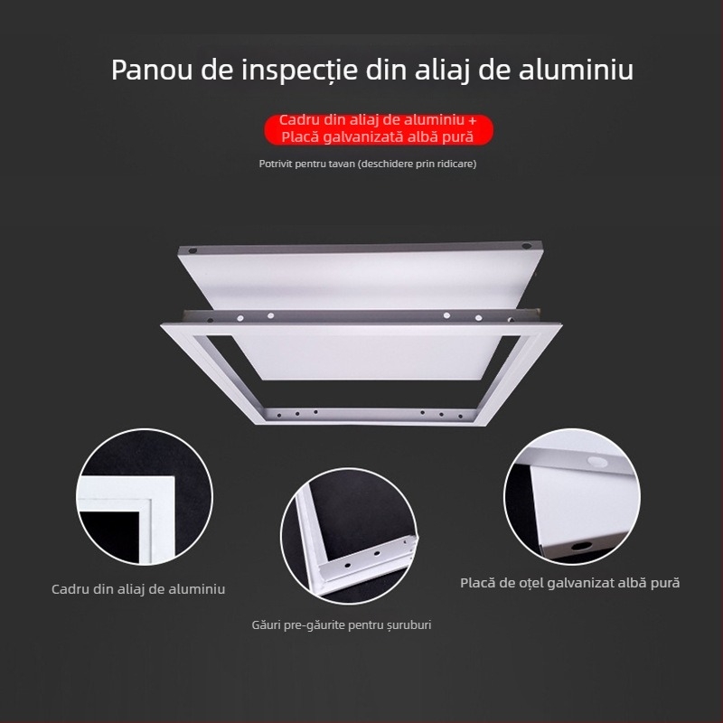 Port de întreținere din aliaj de aluminiu cu încuietoare magnetică și tavă de montaj, mai multe moduri de deschidere, construcție îngroșată, robust