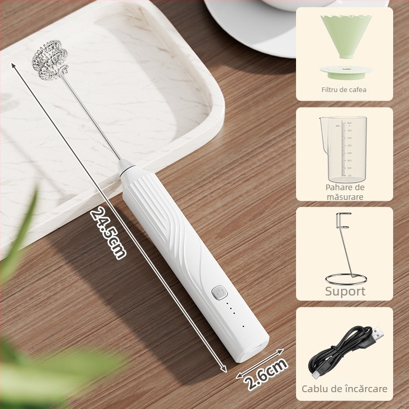 Spumător electric de lapte și mixer de mână pentru cafea, spumator pentru frișcă