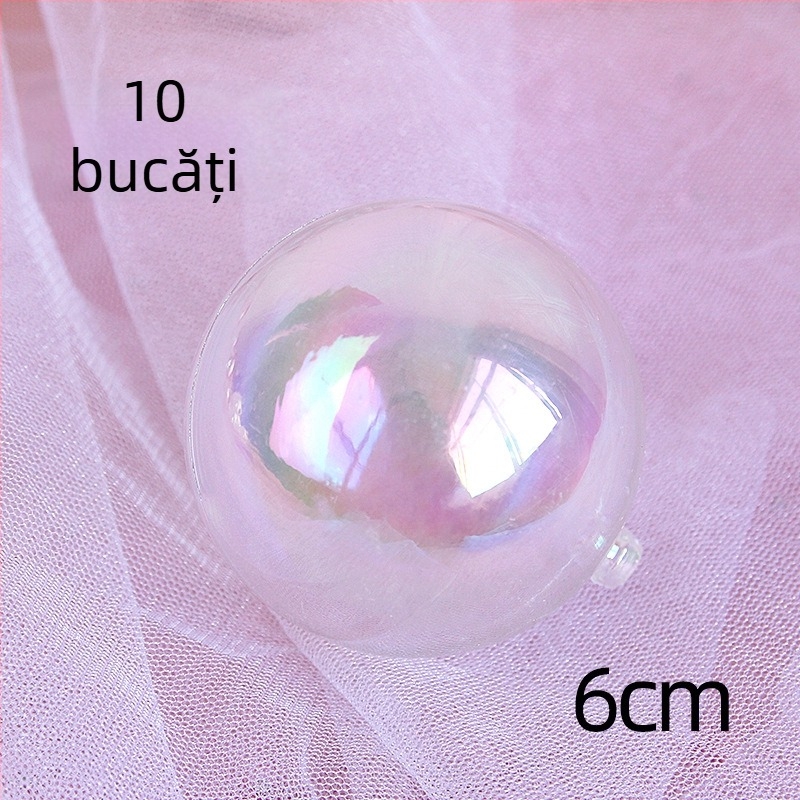 Bilă transparentă irizată, decor pentru tort, sferă colorată pentru Crăciun și torturi de ziua de naștere