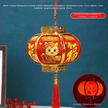 Lampioane mici pentru copii pentru Festivalul Luminilor, lampioane tradiționale chineze cu mâner, luminoase, decor pentru Anul Nou Chinezesc și Festivalul de Primăvară – Anul Calului