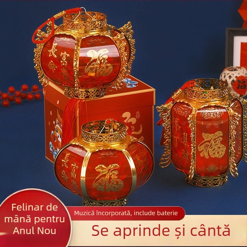 Lampioane mici pentru copii pentru Festivalul Luminilor, lampioane tradiționale chineze cu mâner, luminoase, decor pentru Anul Nou Chinezesc și Festivalul de Primăvară – Anul Calului