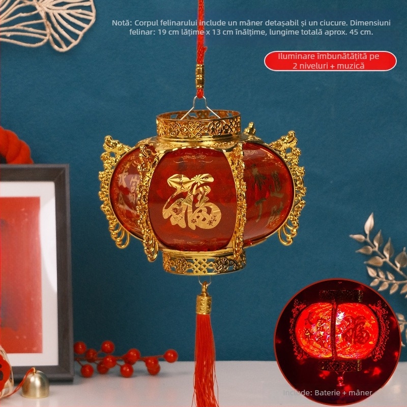 Lampioane mici pentru copii pentru Festivalul Luminilor, lampioane tradiționale chineze cu mâner, luminoase, decor pentru Anul Nou Chinezesc și Festivalul de Primăvară – Anul Calului