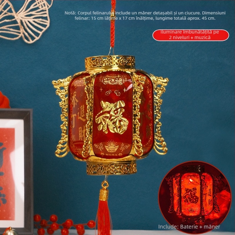 Lampioane mici pentru copii pentru Festivalul Luminilor, lampioane tradiționale chineze cu mâner, luminoase, decor pentru Anul Nou Chinezesc și Festivalul de Primăvară – Anul Calului