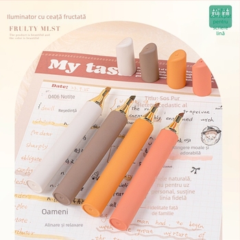 COLNK stil highlighter în formă de ruj, vârf moale, capacitate mare, culoare ceață, pentru elevi