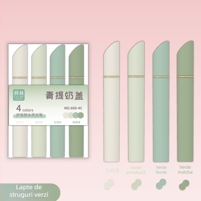 COLNK stil highlighter în formă de ruj, vârf moale, capacitate mare, culoare ceață, pentru elevi
