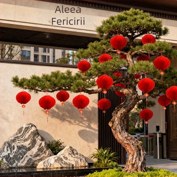 2026 Ornament nou cu lanternă pentru Anul Calului, roșu, decor exterior pentru copac în curte, cu textură fagure și motif norocos