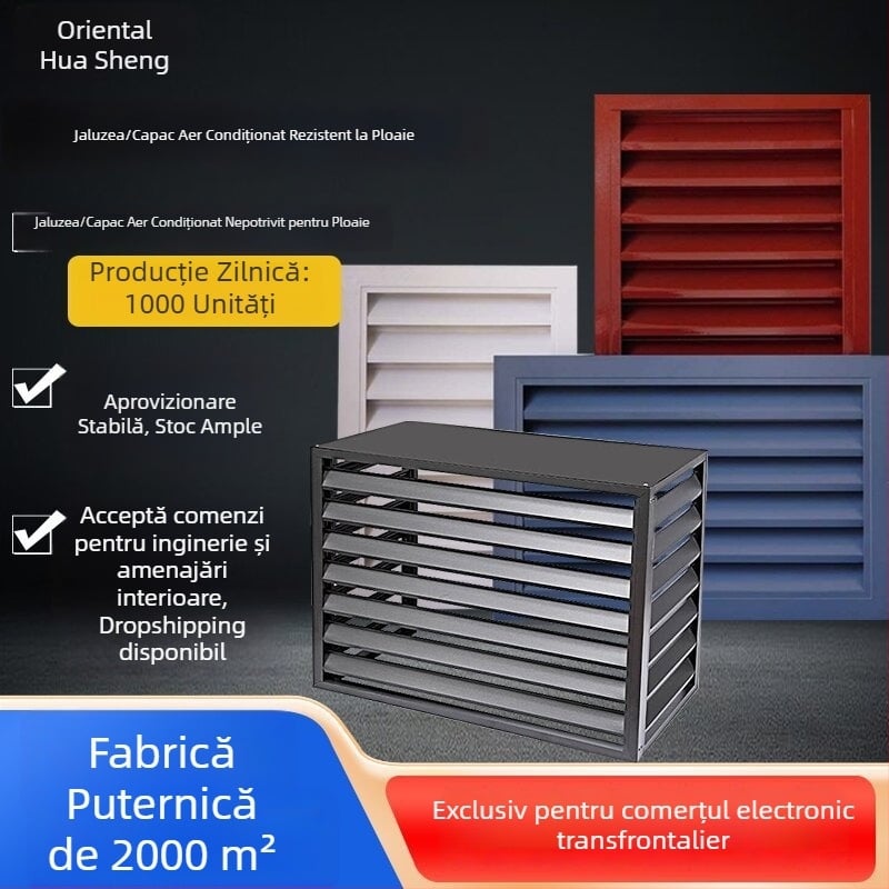 Carcasă din aluminiu pentru unitatea exterioară a climatizatorului, cu lamele, protecție impermeabilă și grilă de aer