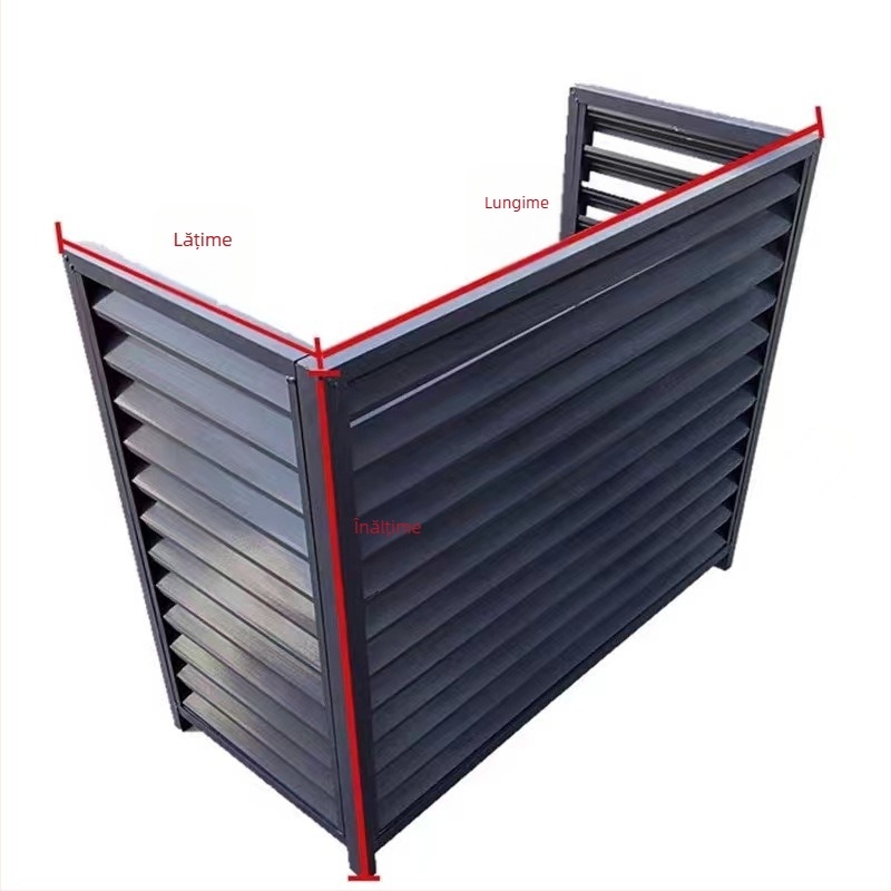 Carcasă din aluminiu pentru unitatea exterioară a climatizatorului, cu lamele, protecție impermeabilă și grilă de aer