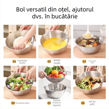 Coș de scurgere din oțel inoxidabil 304 pentru spălarea orezului, fructelor și legumelor – bazin durabil, cu pereți groși