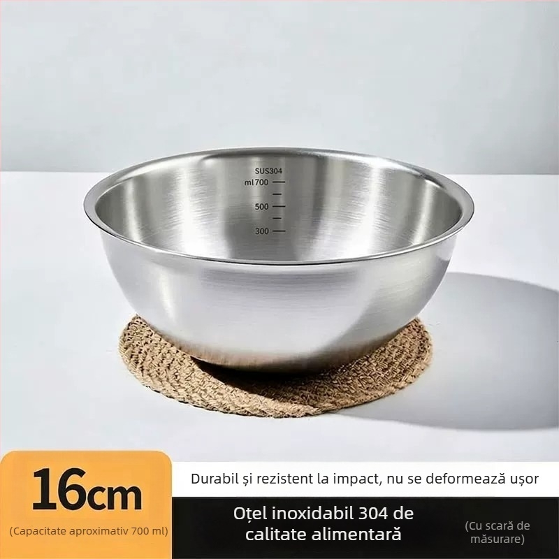 Coș de scurgere din oțel inoxidabil 304 pentru spălarea orezului, fructelor și legumelor – bazin durabil, cu pereți groși