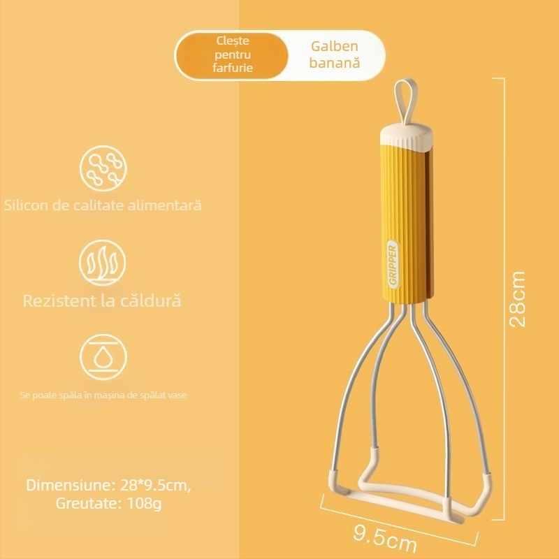 Clip din silicon rezistent la temperatură, pentru vase fierbinți și aburirea legumelor; material alimentar.