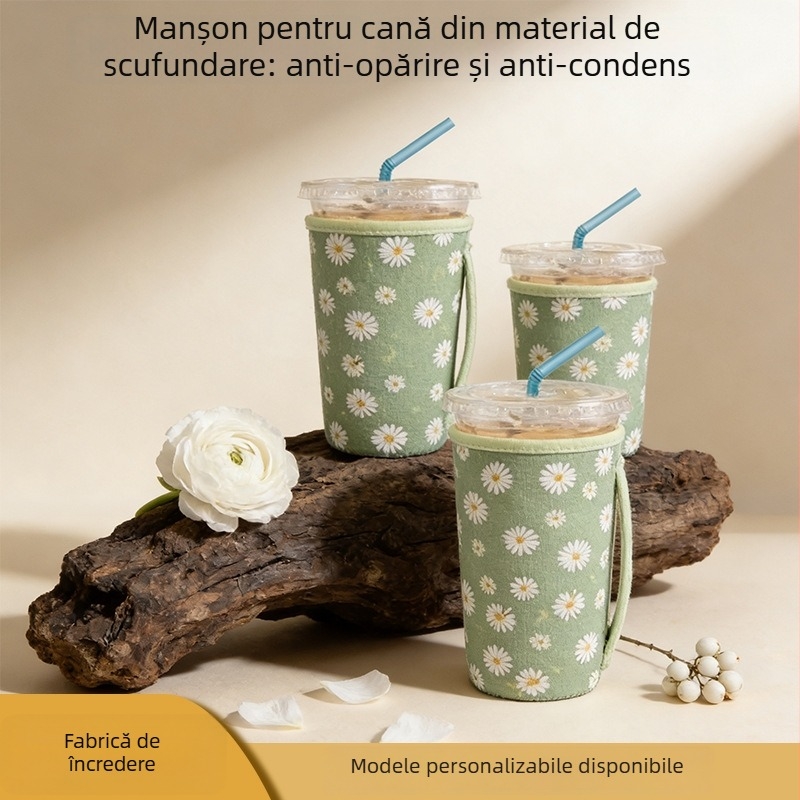 Manșon din neopren pentru ceașcă, izolație termică pentru cafea și băuturi, protecție la arsură, design modern minimalist