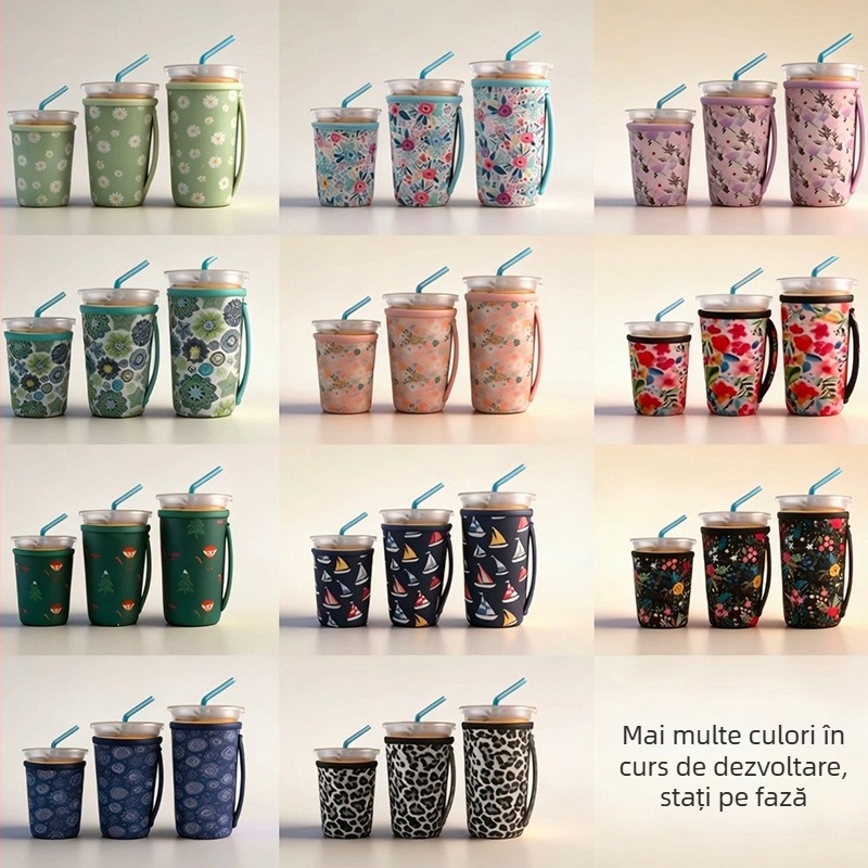 Manșon din neopren pentru ceașcă, izolație termică pentru cafea și băuturi, protecție la arsură, design modern minimalist