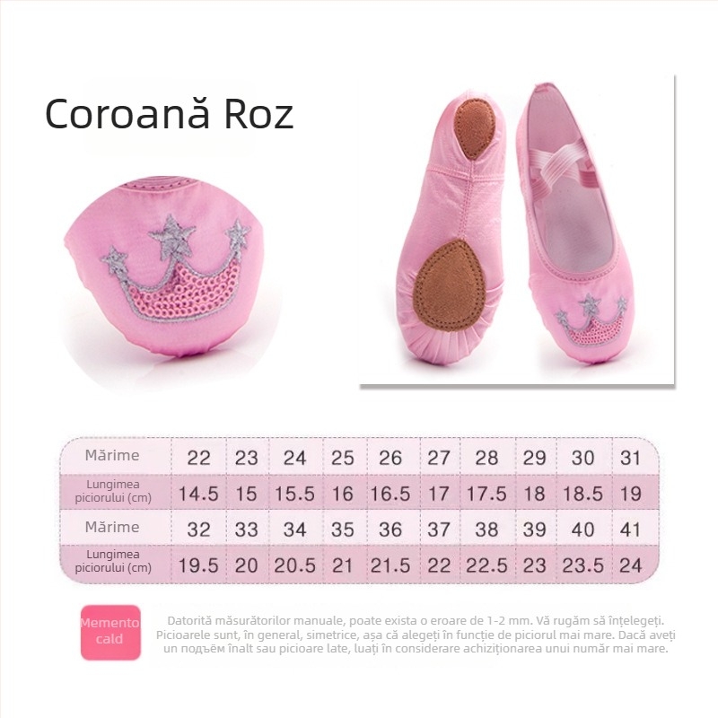 Pantofi de dans pentru copii, talpă moale, din pânză, pentru balet și dans modern