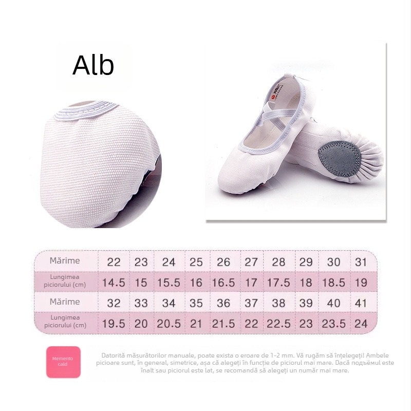 Pantofi de dans pentru copii, talpă moale, din pânză, pentru balet și dans modern