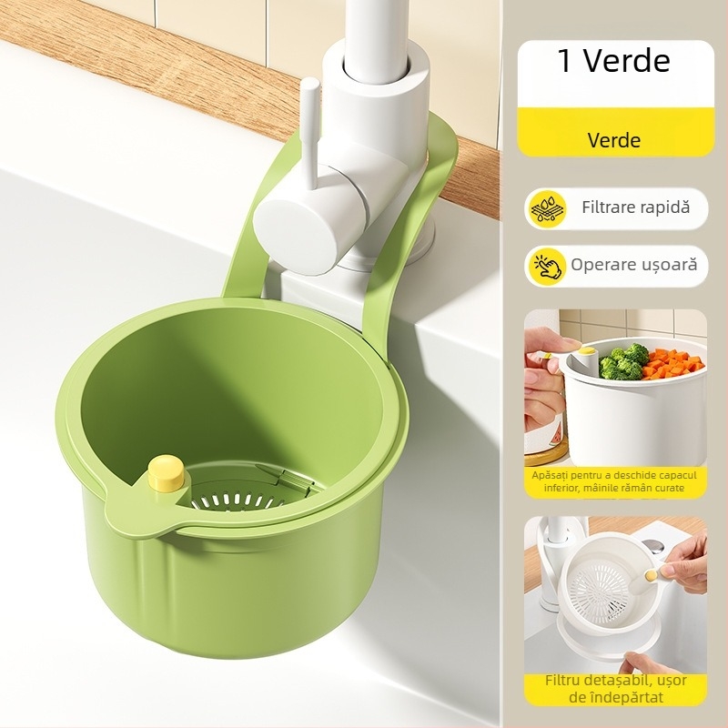 Coș suspendat pentru drenajul chiuvetei — tip apăsat, depozitare de bucătărie multifuncțională | Niu Family Premium