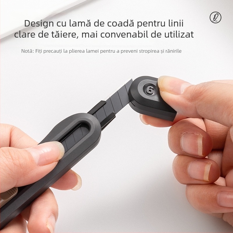 Deli NS063 Cuțit de uz mic cu mâner (Gri închis/Albastru/Alb)