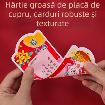 Decorațiune pentru Festivalul de Toamnă: lampion, carduri cu ghicitori și ornamente de atârnare, formă neregulată, 7,5 × 18 cm, serigrafie