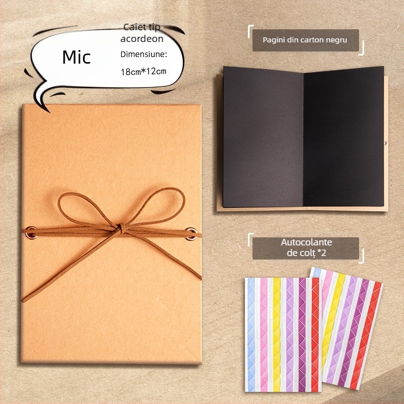 Carte pop-up cu acordeon, handmade DIY, album foto amintiri pliabil pentru cupluri și prietene, cadou creativ, 52 de pagini