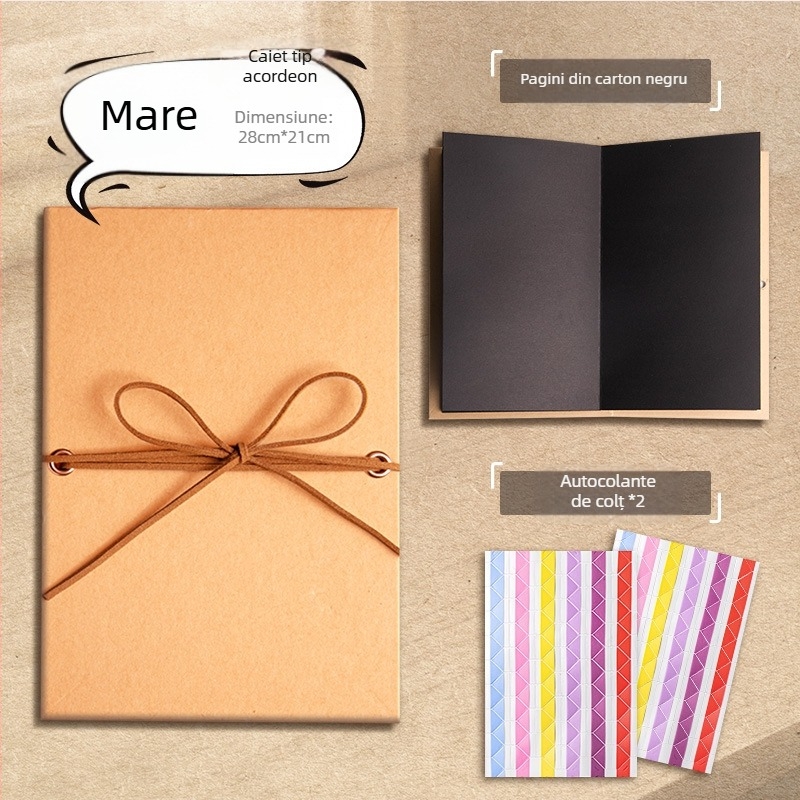 Carte pop-up cu acordeon, handmade DIY, album foto amintiri pliabil pentru cupluri și prietene, cadou creativ, 52 de pagini