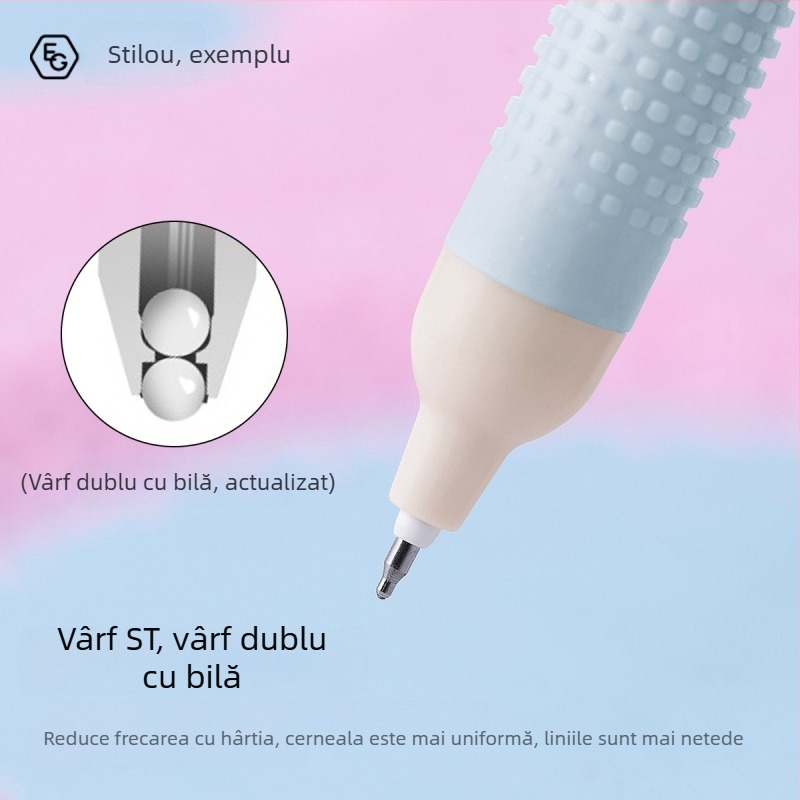 Pix gel twist cu blocuri de culoare, stil lollipop, nuanțe dopamină, pentru pregătire la examene, aspect elegant