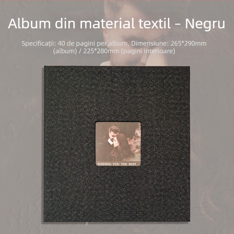 Album foto cu copertă din țesătură, autoadhesiv, pentru cupluri, capacitate mare, album pentru fotografii Polaroid, album de nuntă elegant
