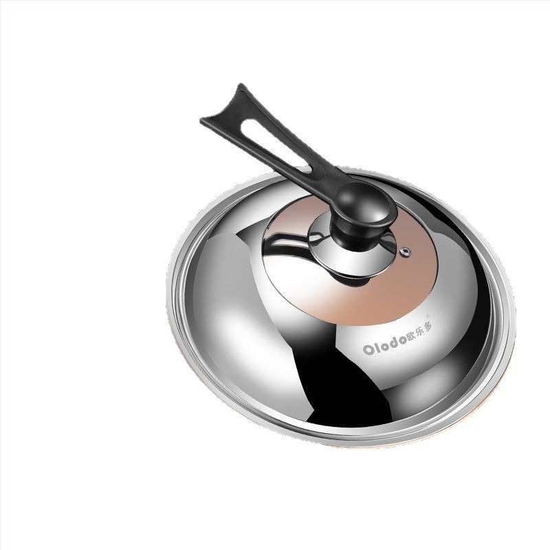 Capac de oală din oțel inoxidabil cu inserție din sticlă, rotund, Ø34 cm, rezistent la temperaturi înalte, pentru wok și oale mari