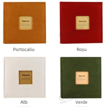 Album memorial din velur, 6 inci, 200 pagini, foi detașabile, legătură rotundă, hârtie pentru notițe, imprimare logo, personalizare