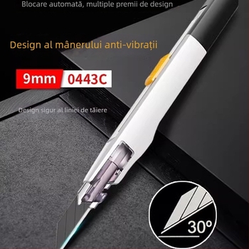 Cuțit mic de uz general, antișoc, model 0443C, unghi de 30°, cuțit de gravură manual pentru piele și tăierea filmelor