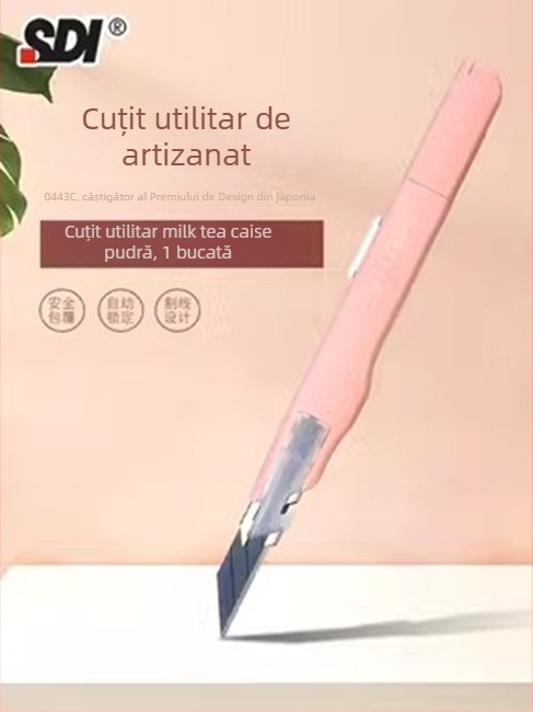 Cuțit mic de uz general, antișoc, model 0443C, unghi de 30°, cuțit de gravură manual pentru piele și tăierea filmelor