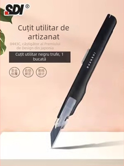 Cuțit mic de uz general, antișoc, model 0443C, unghi de 30°, cuțit de gravură manual pentru piele și tăierea filmelor