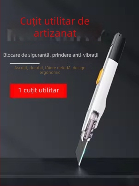 Cuțit mic de uz general, antișoc, model 0443C, unghi de 30°, cuțit de gravură manual pentru piele și tăierea filmelor
