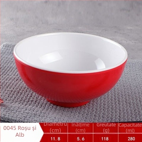 Vas de servire melamin pentru orez cu porc gătit, bibimbap și tăiței reci