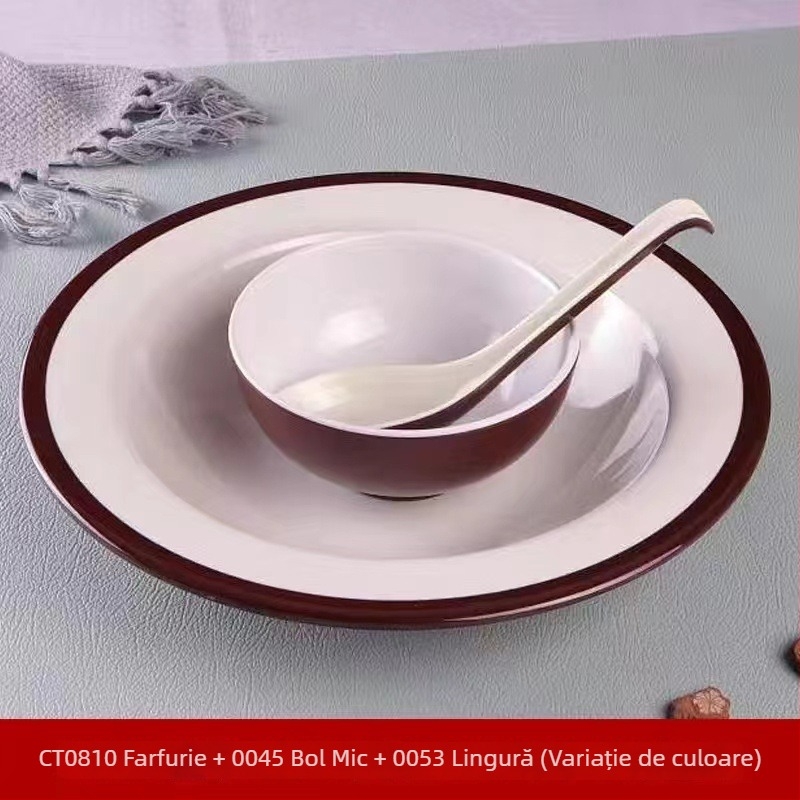 Vas de servire melamin pentru orez cu porc gătit, bibimbap și tăiței reci