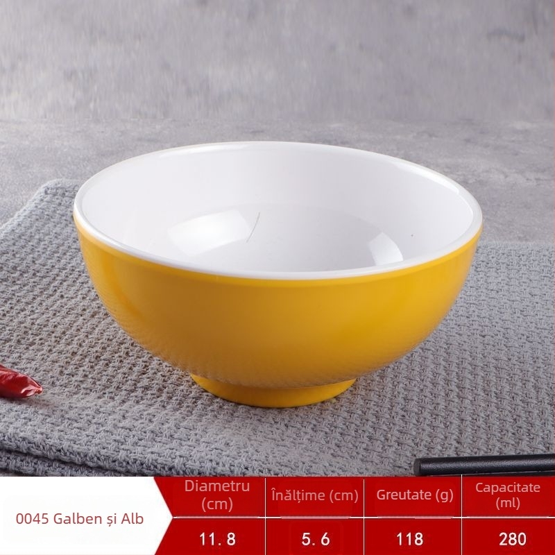 Vas de servire melamin pentru orez cu porc gătit, bibimbap și tăiței reci