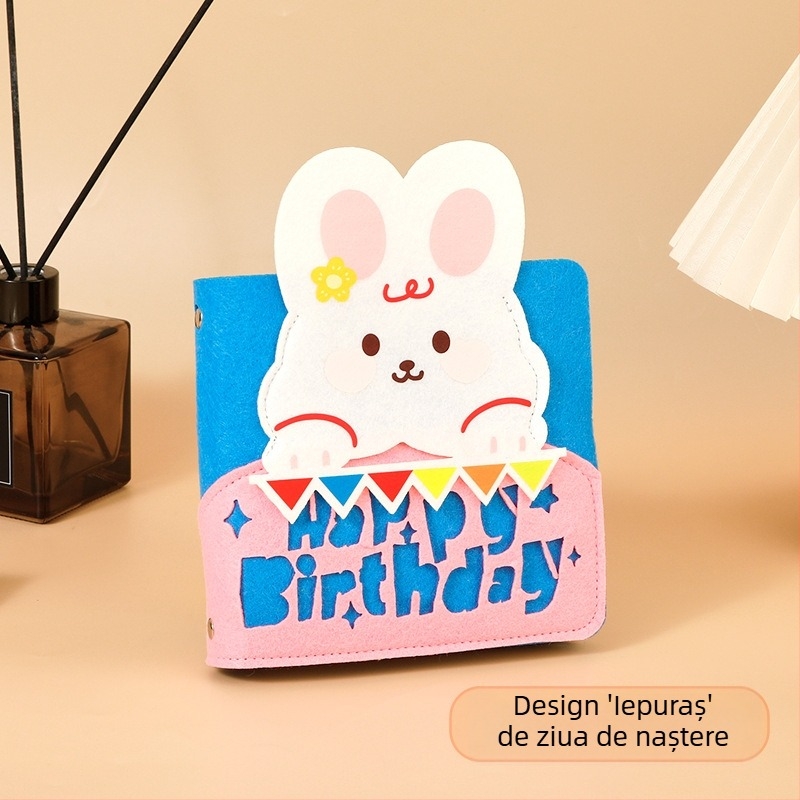 Caiet din fetru drăguț cu animale, jurnal pentru copii, stil kawaii japonez/coreean