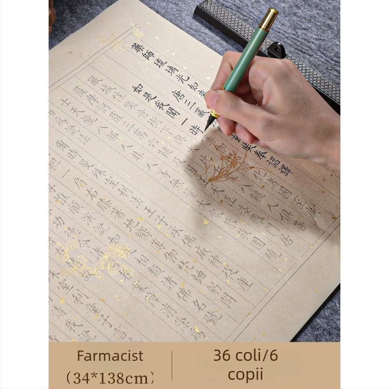 Set practică caligrafică: Scriere cu litere mici regulate, 108 repetări ale sutrelor, set de caligrafie cu pensulă moale pentru adulți